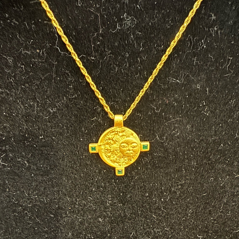 Mod + Jo Elegant Gold Sun/Moon Pendant Necklace View 2